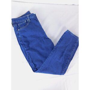 H&M &Denim Mom Jeans Womens 12 Blue Ultra High Waist Tapered Stretch Denim